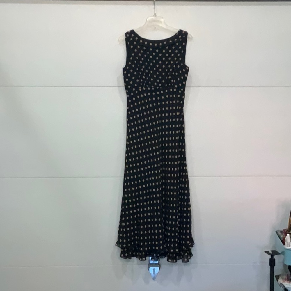 Sleeveless Silk Polka Dot Dress